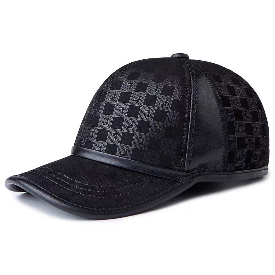 Baseball Cap Structured - 帽子男性用本物のスエードレザー野球帽 2 色スプライシング男性カジュアルシープスキン 55-60 調節可能なスポーツフライト帽子
