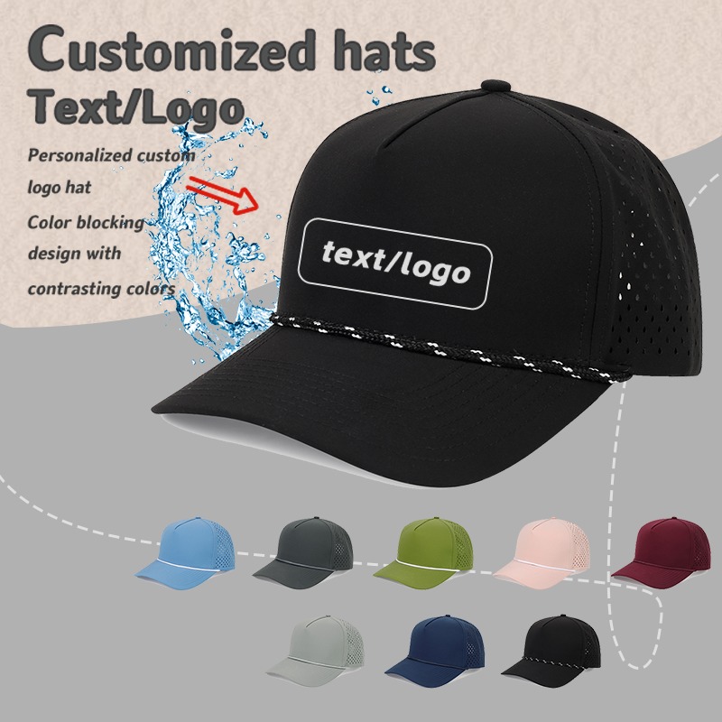 Trucker Cap Mesh - カスタマイズされた5パネルロープ装飾メッシュトラックドライバー帽子、速乾性サンシェード、調整可能なユニセックス野球帽、ナイロン、屋外