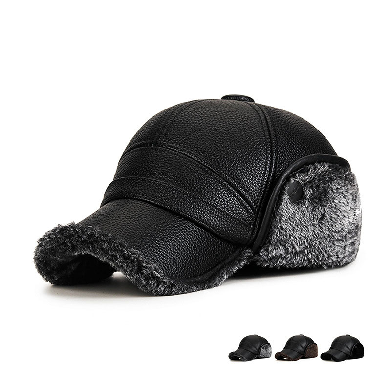Baseball Cap Structured - 男性用の毛皮のイヤープロテクター,レイフェンハット,ベルベットの野球帽,暖かい,老人