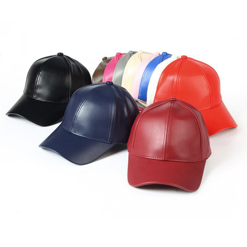 1PC ユニセックス 無地 メンズ レディース 野球帽 PU - Baseball Cap Structured のレビューと価格
