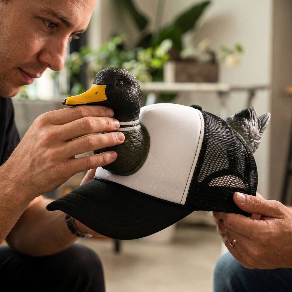 面白い 3D アヒルメッシュ野球帽調節可能なワイドつばトラッ - Trucker Cap Mesh のレビューと価格