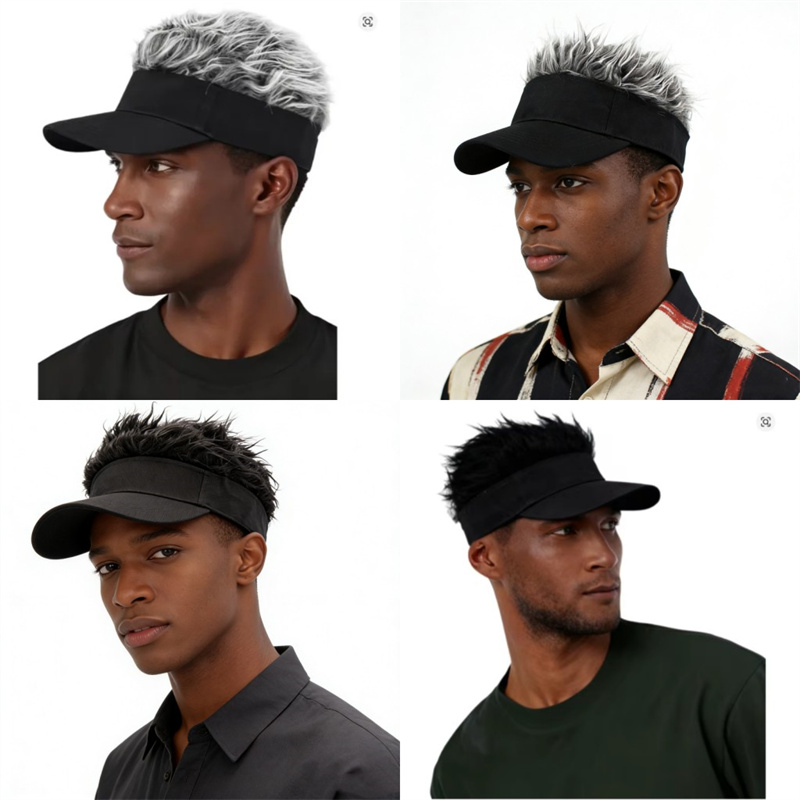 男性女性合成スパイクウィッグヘアゴルフ野球帽偽毛抗 UV サ - Visor Sun Hat のレビューと価格